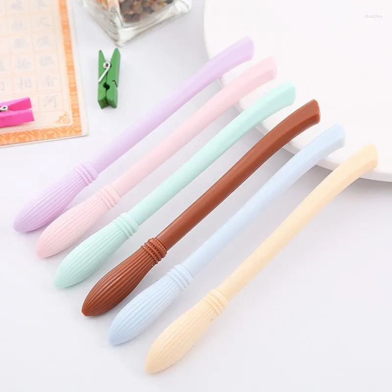 قطعة Lytwtw's لطيفة الإبداعية Macarone Sky Broom Kawaii Cartoonery Material Material Office School Schoolies Kids Gifts Gel Pen