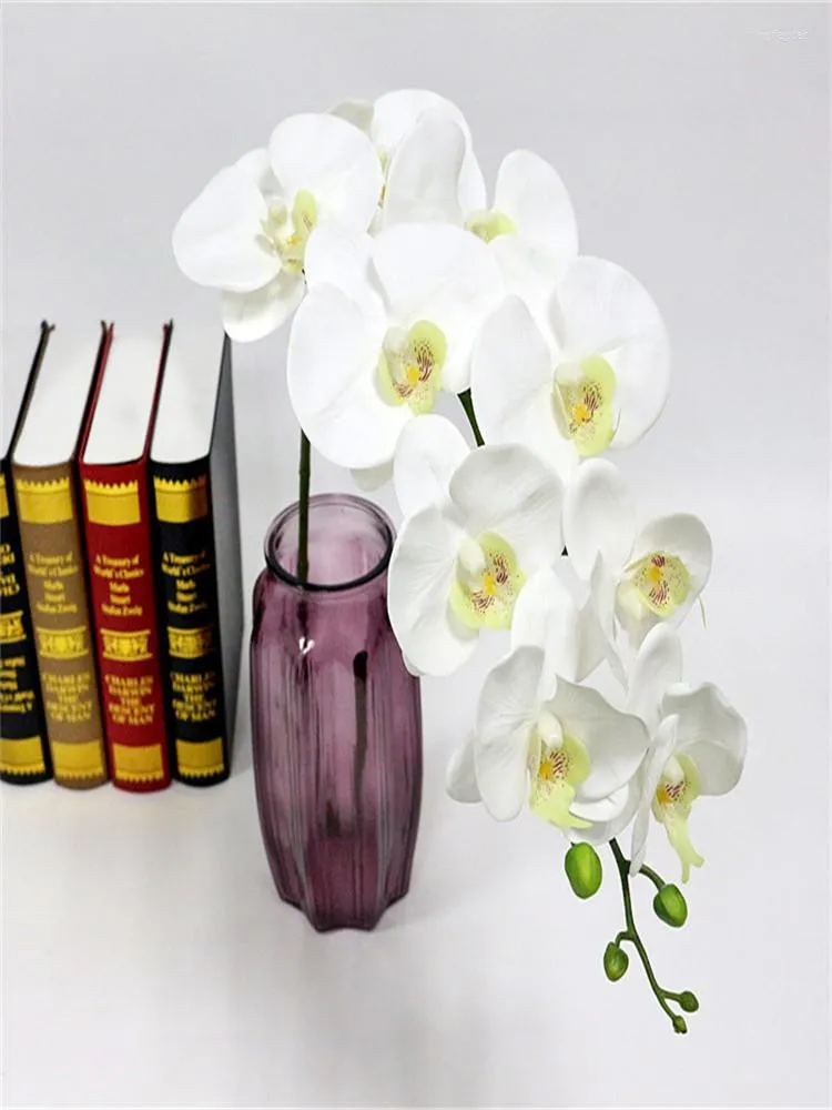 Decoratieve bloemen kunstmatige phalaenopsis orchidee bloem echt touch nep rode vlinder planten bruiloft thuis decor