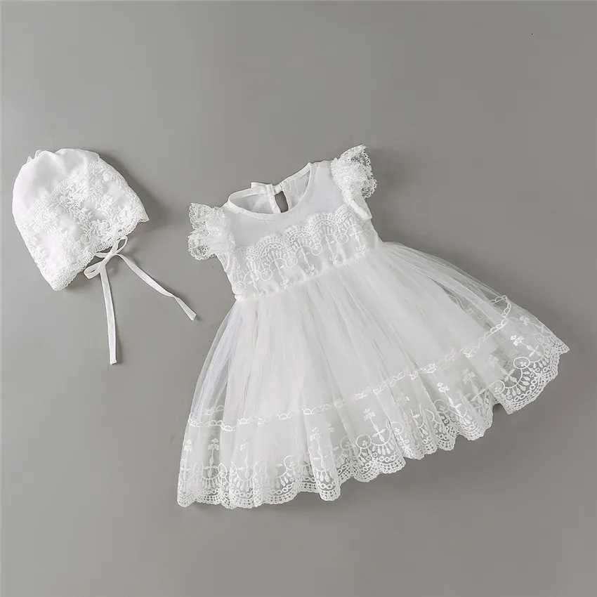 Girl's Dresses HAPPYPLUS Baptism Baby 3 6 12 18 24 Months for a Year Old 2nd Birthday Christening Summer 230214