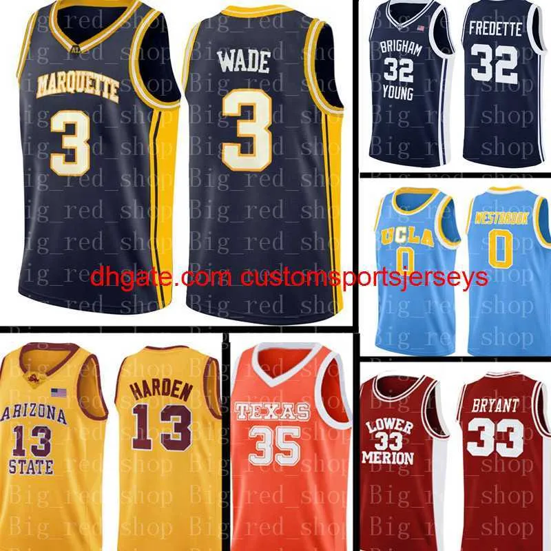 Dikişli NCAA Jersey Dwyane 3 Wade Basketbol Formaları Erkekler NCAA Jersey Nakış