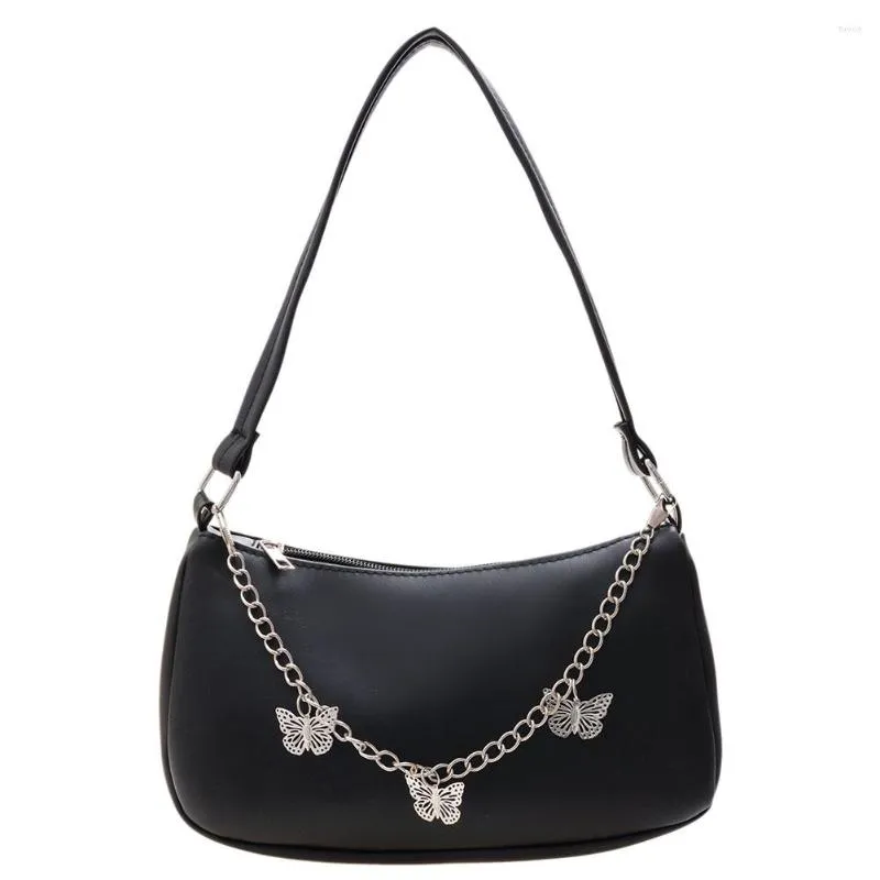 Evening Bags Bag For Women 2023 Retro Casual Women's Tote Butterfly Chain PU Leather Armpit Shoulder Exquisite Shopping Handbag Purse