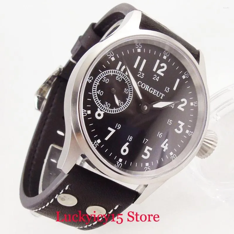 Zegarek zegarek mechaniczny ręczny zegarek męski 43 mm szczotkowane szczotki szafirowe szkło 17 klejnotów ruch