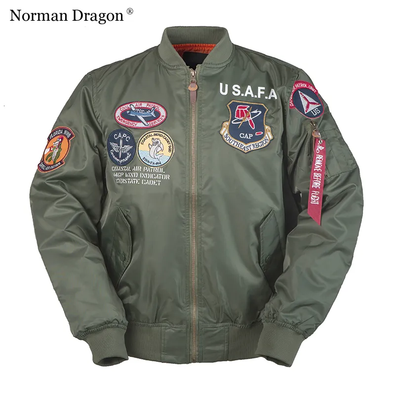 Vestes pour hommes USAFA imprimer patchs de l'armée printemps streetwear veste manteaux hommes vol militaire coupe-vent 230214