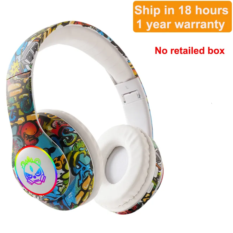 Casque Enfant Bluetooth Audio,Ecouteurs Bluetooth Pliable,5.0 Casque Audio  Stéréo avec Lumières LED/Micro,Micro SD Carte Slot,Son Stéréo Casque Audio