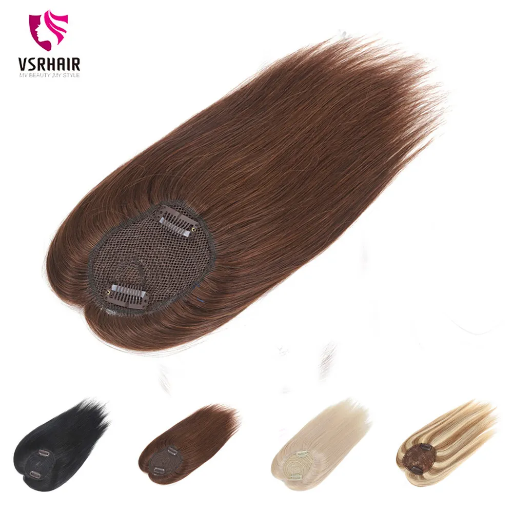 Synthetic S VSR 18inches قبعات طويلة للنساء 100 Human Hair S Clipin Piano Color Blonde Clips Topper 230214