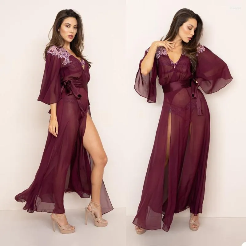 Abito da damigella d'onore Abito da notte da donna con applicazioni Abito lungo Lingerie Custom Made Illusion Camicie da notte da notte Designer Sleepwear Party Pigiama