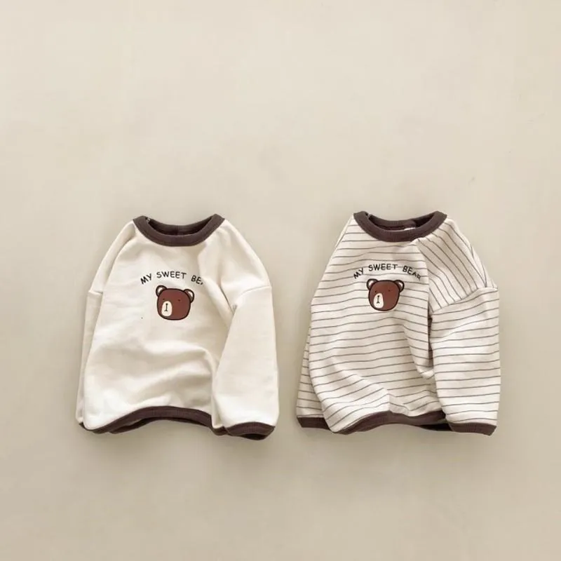 Tshirts 35a insear roupas de bebê Cartoon urso camisa de outono de manga comprida