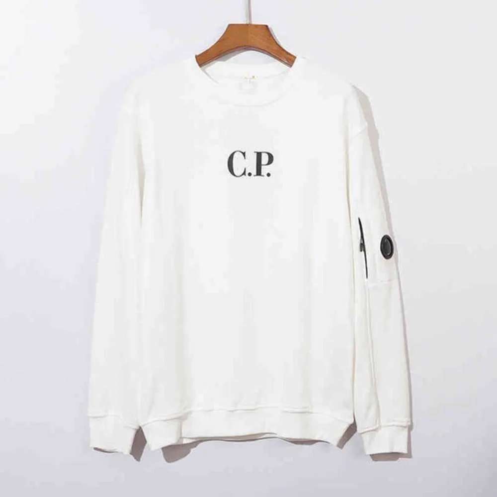 CP Quality Mens Company Sweatshirt Lens Side Pocket Design Letter Print pullover Losse ronde nek trui mannen en vrouwen modejack topsktcq