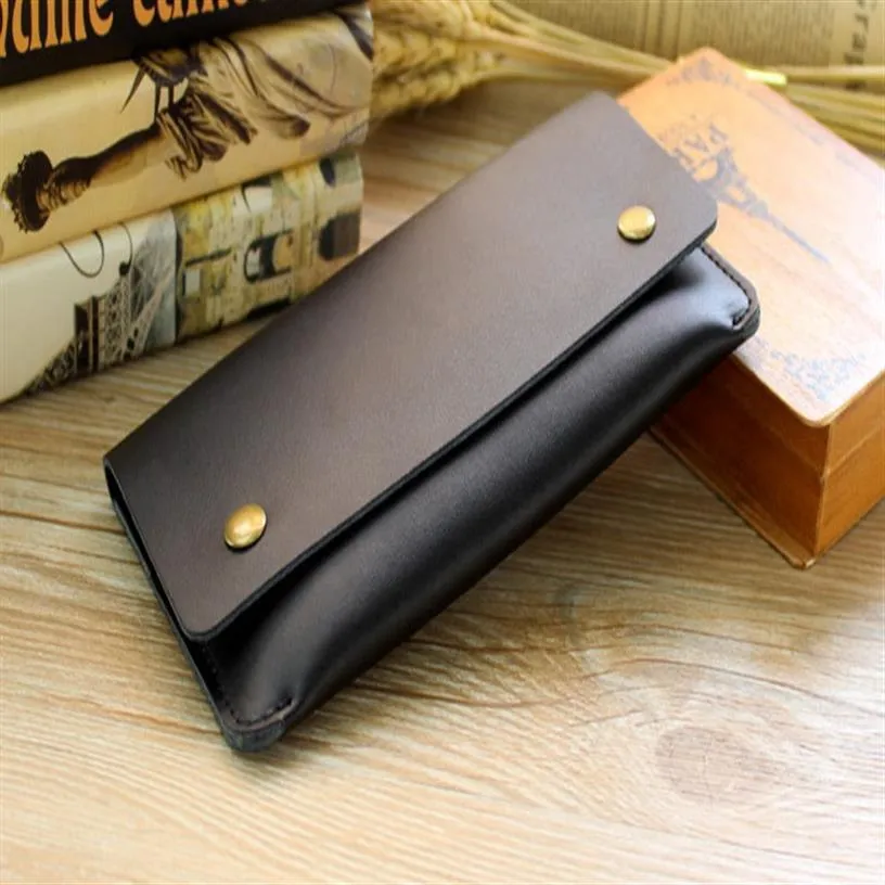 New women&mens long style Genuine cow leather designer wallets restoring ancient thin mobile phone clasp card bags popular clutch 284h