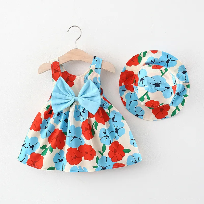 Girl's Dresses Summer Printed Baby Girls Princess Casual Children's Clothing Slip For Kids Clothes 12 Years 230214