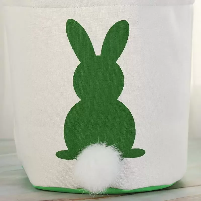 canvas easter basket bunny ears good quality easter bags for kids gift bucket Cartoon Rabbit carring eggs Bag