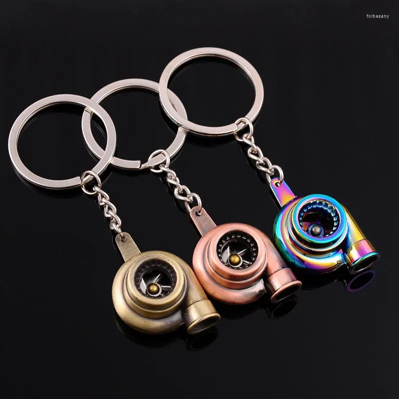 Keychains Creative Gift Car Rodando Metal Turbocaled Metal Chain Blower Ring Link Pingente para mulheres e homens