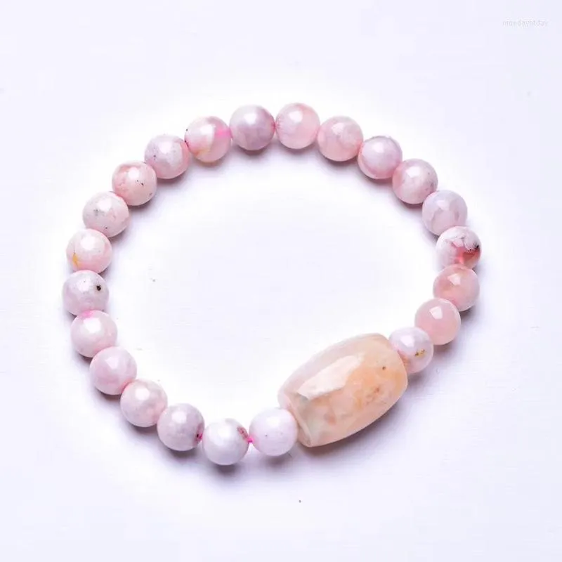 Bracelets en cristal naturel de fleurs de cerisier, perles rondes de 8mm avec seau, porte-bonheur pour femmes, cadeau, bijoux frais