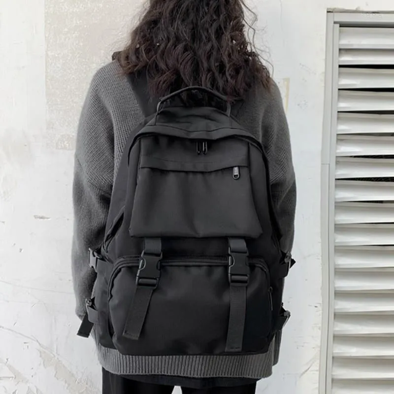 Rucksack Einfache Rucksäcke Große Kapazität Reisetasche Solide Harajuku Preppy Student Schultasche Frauen Mann Unisex High Street