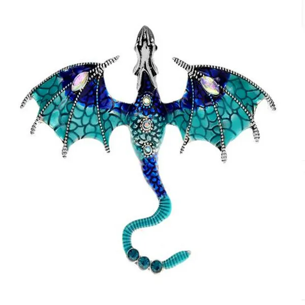 Broche Dragon mouche en émail, belle broche Animal Legand, 3 couleurs disponibles, bijoux d'hiver de haute qualité GC1906