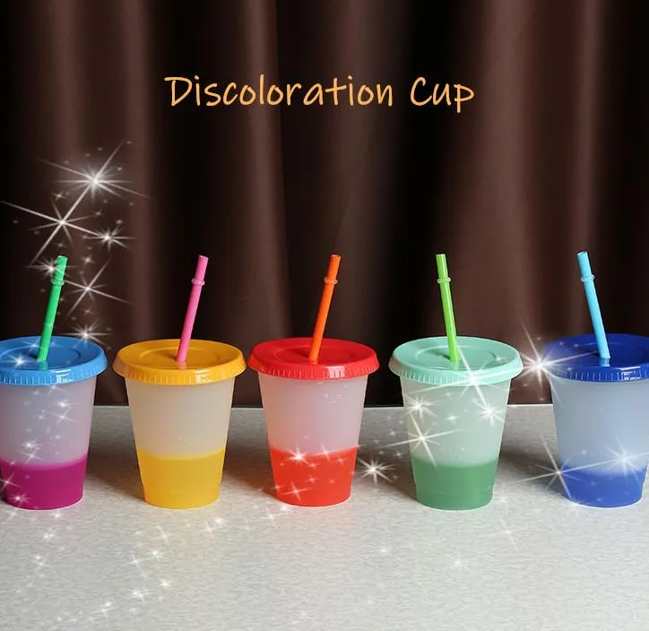 Mugs 473/700ml Color Changing Cold Cups Reusable Plastic Tumbler With Lid And Straw Cup Drinkware Kitchen GadgetsMugs MugsMugs