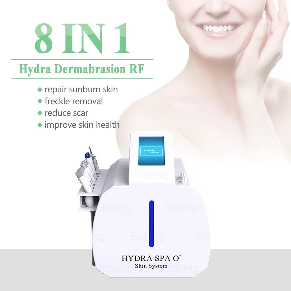 Multifunktionell skönhetsutrustning Diamond Microdermabrasion Facial Care Machine Skin Scrubber Hydra vatten Fraktion Radiofrekvens Ansiktsenhet rynka bort