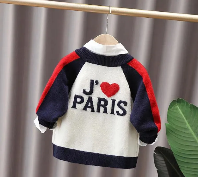 spring kids designer clothes girl boy Sweaters Cardigan tiger heart knitwear zipper Jumper children coat