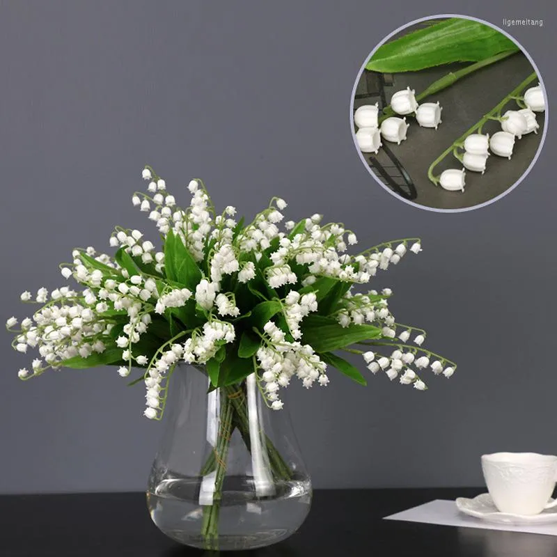 Decorative Flowers Lily Of The Valley Silk Artificial Branch Wedding Decoration Bridal Bouquet Home Accessories