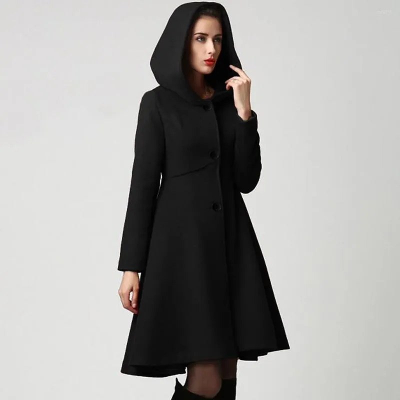 Vestes pour femmes polaire dames laine veste zippée femmes mode à capuche Cape pull dame élégant taille poche hiver chaud manteau