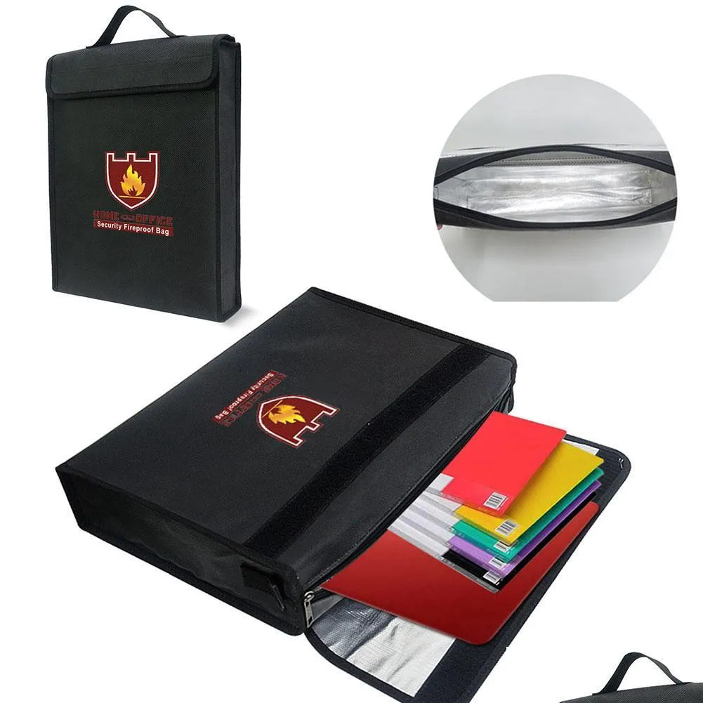 Sacos de armazenamento Bolsa de documentos resistentes a fogo/fuma￧a/￡gua Easy Transfort Pouch Money Safe RC Prote￧￣o de pe￧as de reposi￧￣o entrega de gota dhvja