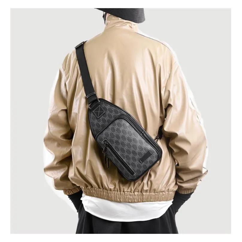 Fashion Man Messenger Bags Plaid Men Tassen Schouder Crossbody Leer Sling Bag voor mannelijke zwarte alleenstaande vrouwen Backpack216K