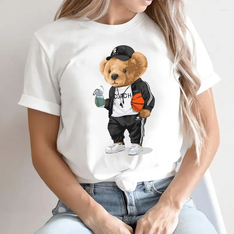 Vrouwen T-shirts Basketbal Animal Gedrukt T-shirt Vrouwen Zomer Korte Mouwen Casual T-shirt 90 S Tops Cartoon Harajuku Shirt vrouwelijke