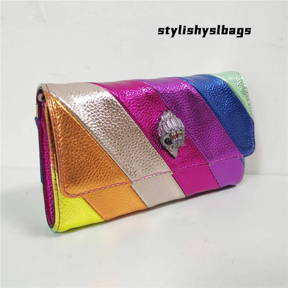 Totes Luxury Clutch Bag Multi Colorful Patchwork Handbag Elegant And Stylish Dinner Bag Metallic Chain Jointing Purse 021423H