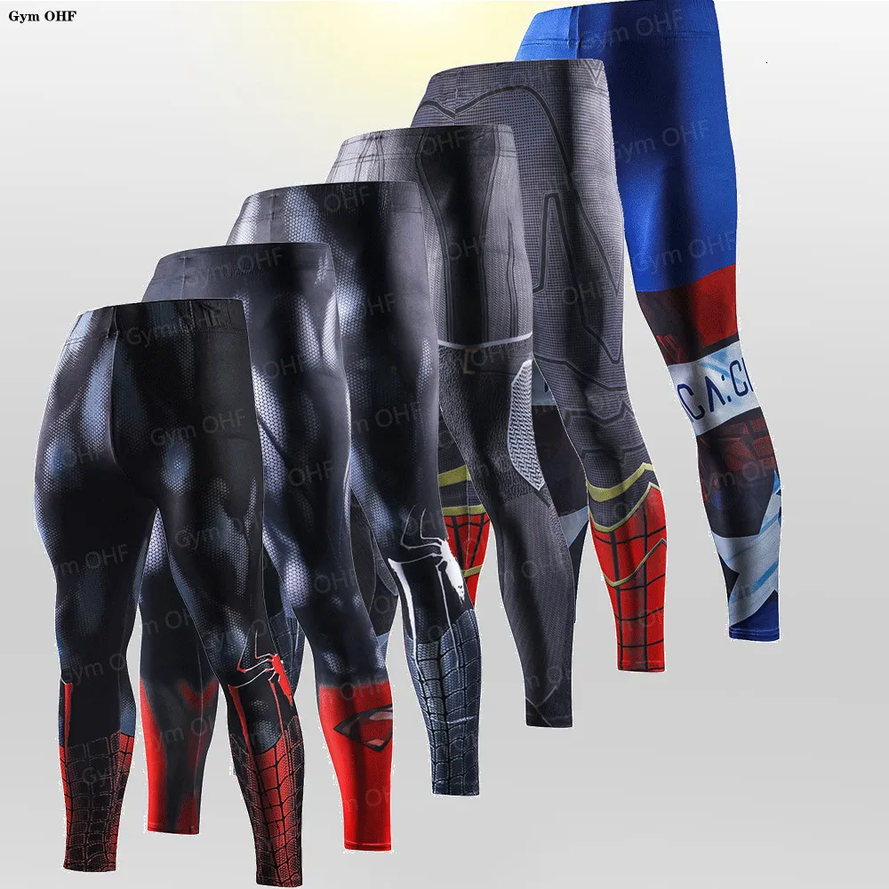 Mens Pants Super Hero 3D Thermal Casual Brand Compression Tights Skinny Leggings Fashion Elastic Gym Fitness Many Trousers 230214