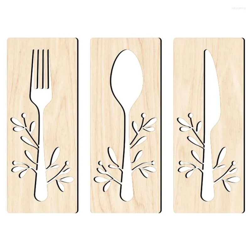 Ensembles De Vaisselle Cuisine Mur Décor Signe Manger Signes Ferme Cuillère Fourchette Suspendus Bois En Bois Amour Rustique Ustensiles Plaques Drôle Boisson Plaque