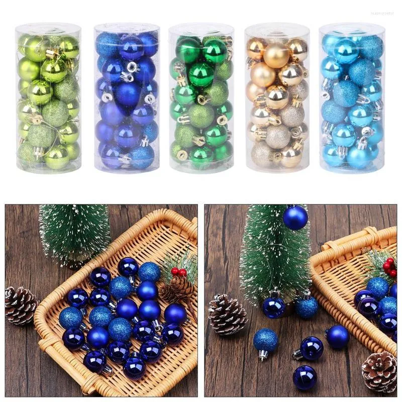 Parti dekorasyonu 24pcs 3cm Noel ağacı dekor topu bauble altın gümüş plastik asılı süslemeler ev yılı navidad için süslemeler