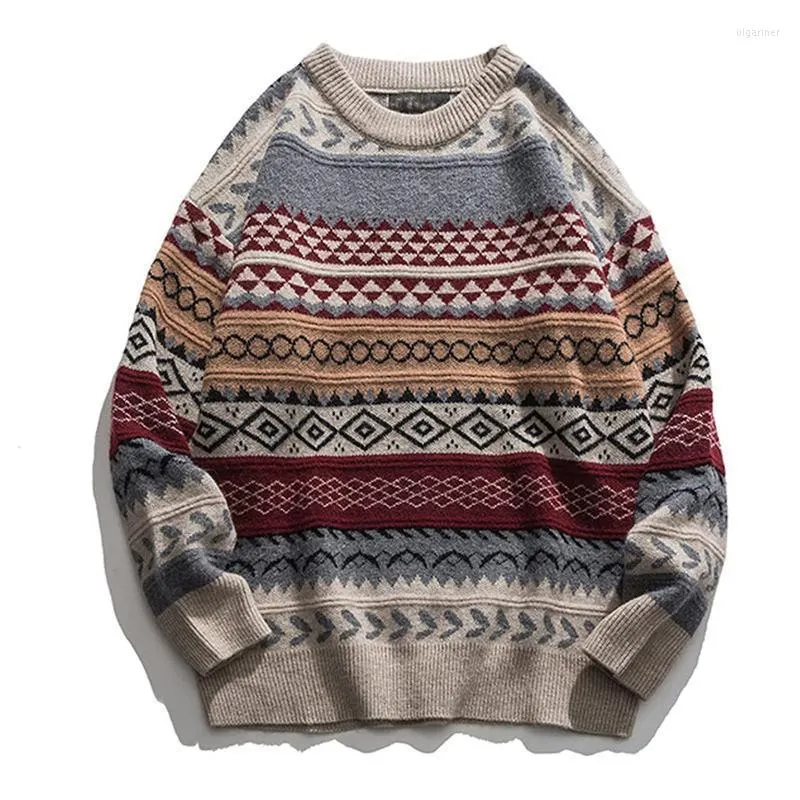 Women's Sweaters Grandpa Sweater Vintage Oversize Jumper Striped Ugly Knitwear Casual PulloversWomen's Olga22