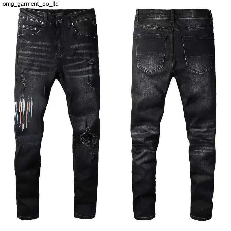 new designer mens jeans fashion brand zipper hole wash jean pants motorcycle riding cool slim streetwear pants292L