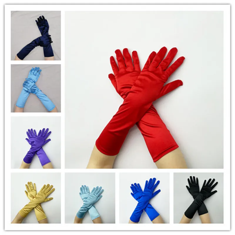 3Pairs/Pack Party Supplies Dinner Gloves Satin Ceremony Women's Nightclub Sunscreen Gloves Halloween Photography Bridal Wedding Gloves Evening Accessories