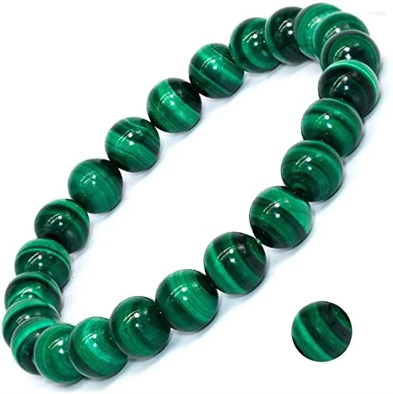 STRAND NATUURLIJKE GEMBONE MALACKITE BRACKET GEM Steen Ronde kralen Helende kristallen Kwarts Chakra armbanden voor vrouwelijke mannen Geschenken unisex