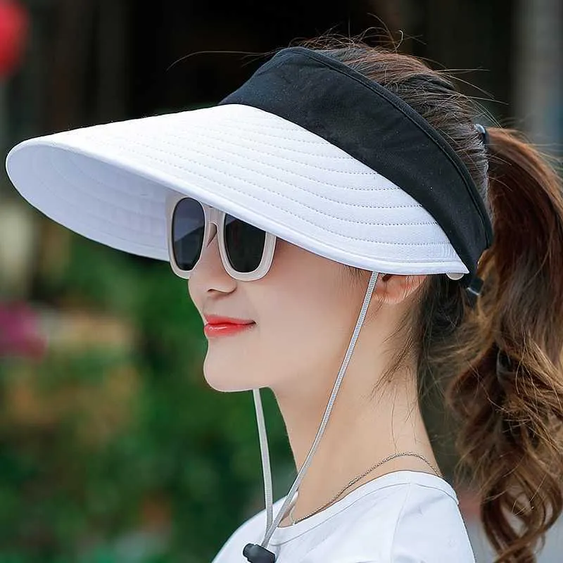 Chapeaux à large bord pour femmes, pare-soleil d'été, chapeau de plage réglable, protection UV, casquette emballable R230214