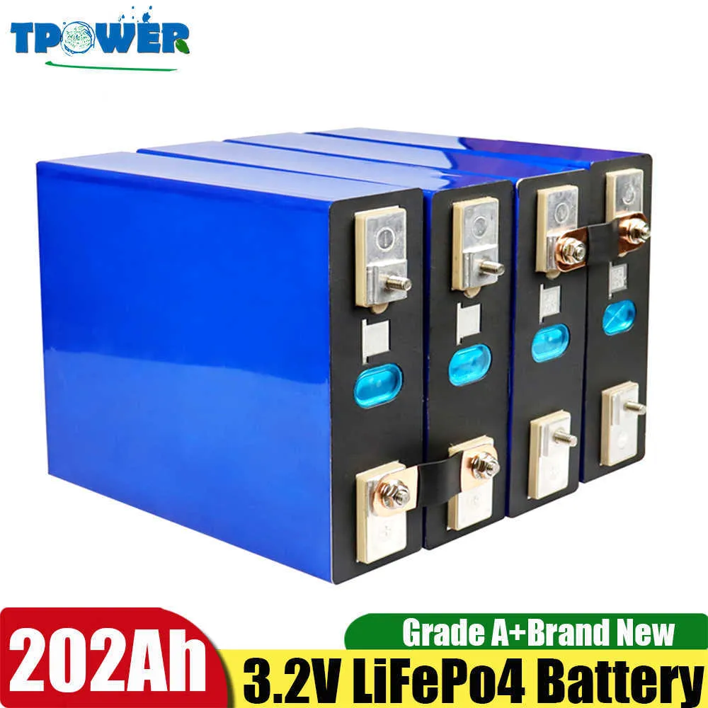 16pcs 3.2V 202Ah LiFepo4 batteria con codice QR LFP litio solare fai da te 12V 24V 200ah celle non 280Ah EV Marine RV Golf Cart