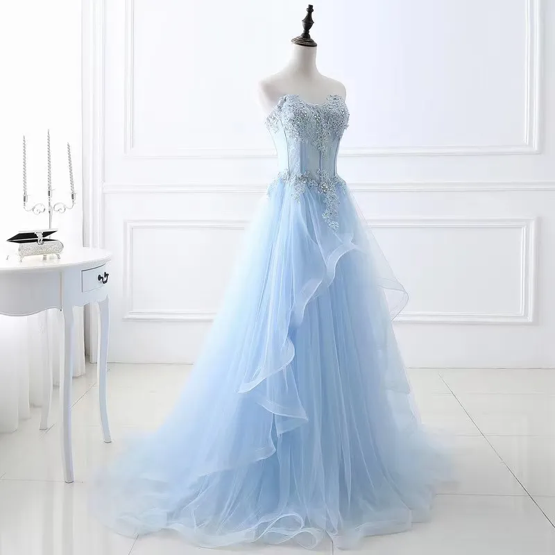 sachin and babi light blue dress La Femme Dress 32646