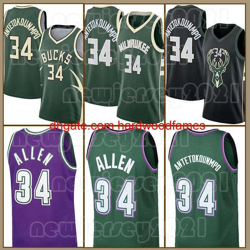 2023 Retro Giannis Antetokoun Basketball Jerseys Luka Doncic Green 34
