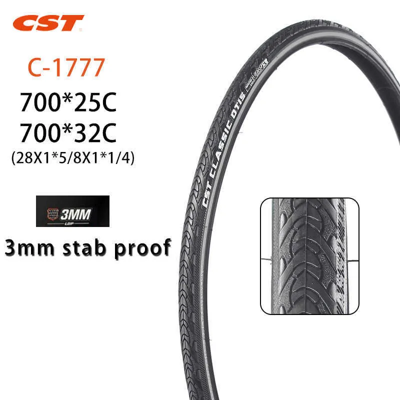 Велосипедные шины CST Road 700 25C C1777 E-Bike Component 700 * 32C Низкая 3-мм отражающая полоса. Вставка вставка жирого колеса 0213