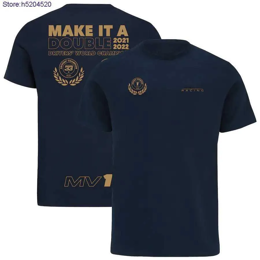 T-shirt homme 2023 nouvelle mode F1 Formule 1 équipe de course Vestapan Champion du monde à manches courtes été loisirs sport respirant