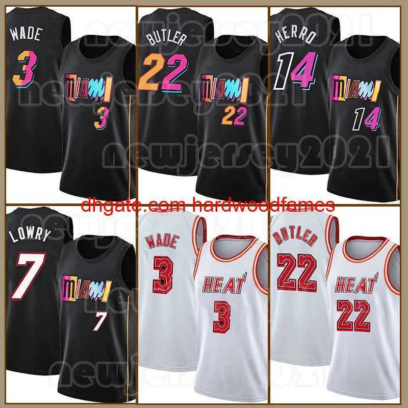 2023 New City Black Jimmy Butler Basketball Maillots Tyler Herro Dwyane Wade Kyle Lowry Duncan Robinson Blue White Edition Shirt 14 3 22 55 7