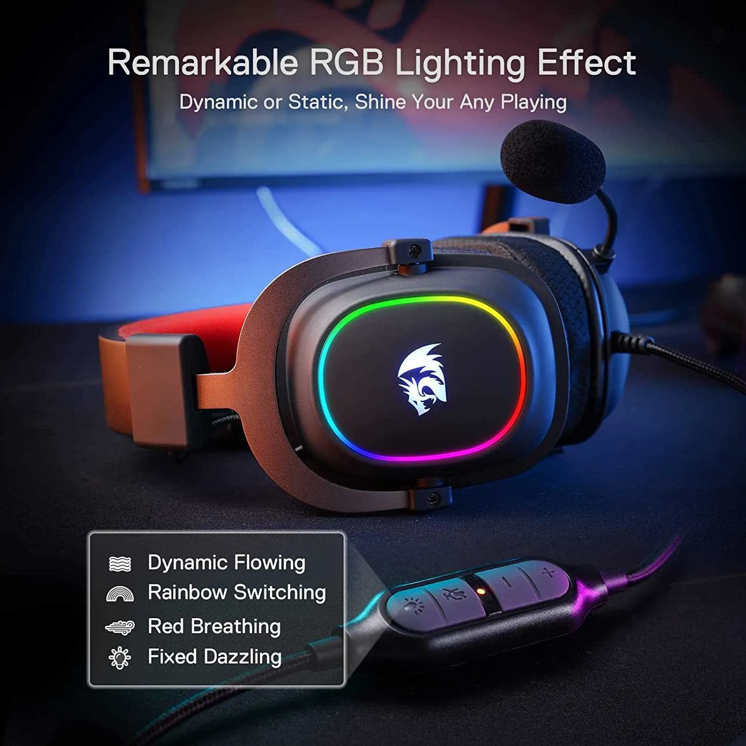 Headsets Redragon H510 RGB Zeus X Wired Gaming Headset Lighting 71 Surround  Sound Multi Platforms Headphone Works For PC J230214 From Us_montana,  $59.22