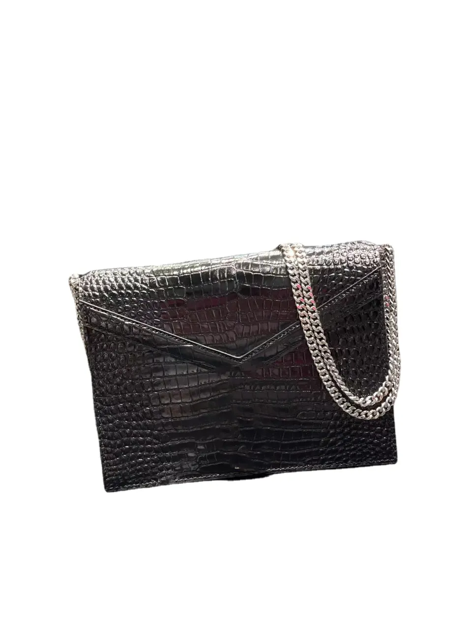 Crossbody Bag Classic Women's Bag Single Shoulder Bag Crocodile Print Cowhide Strap Nail Decoration Metal Hardware Rotating Buckle Fashion Versatile Valfritt