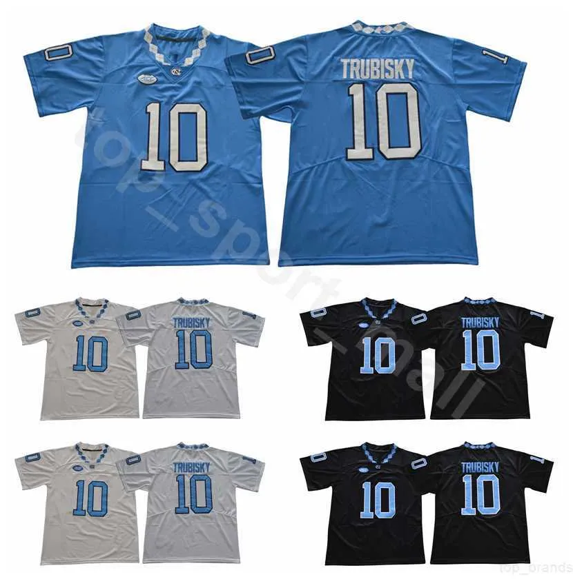 UNC College 10 Mitchell Trubisky Trikot Herren University North Carolina Tar Heels Fußballtrikots Sale Team Schwarz Auswärts Blau Weiß