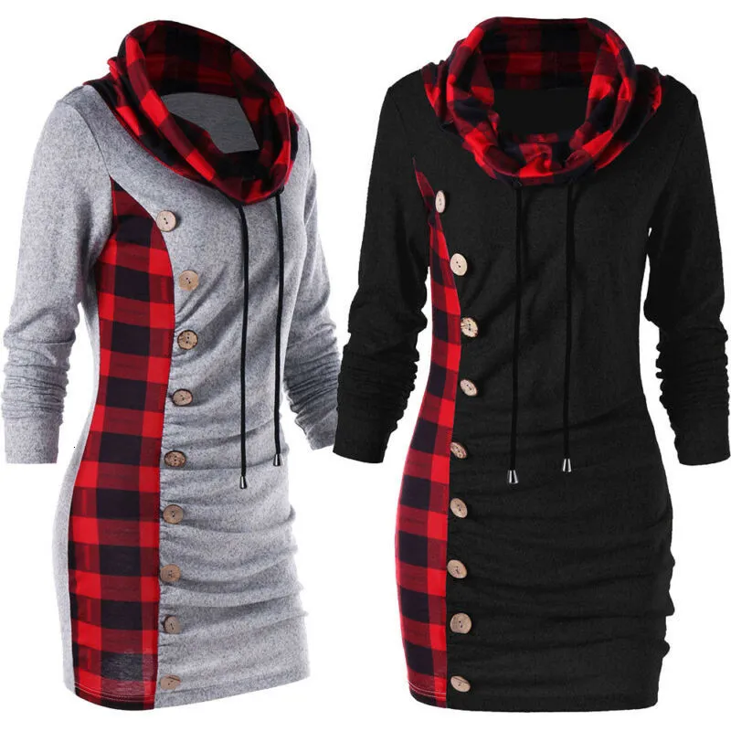 Damen Hoodies Sweatshirts Herbst Frauen Winter Langarm Schal Kragen Pullover Plaid Sweatshirt Casual Top Frauen Hoodies 230214