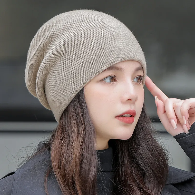 Berets CNTANG Autumn Winter Fashion Knitted Hat Solid Color Warm Beanies For Men Women Hip Hop Pullover Caps Casual Women's Hats 230214