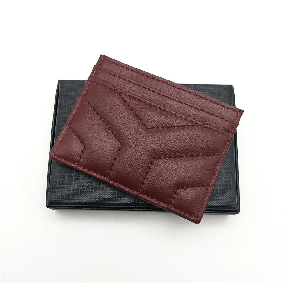 Echte lederen mannen Vrouwen creditcardhouders Mens Mini Bank Card Holders Women Small Wallets Slim Wallet WTIH Box3039