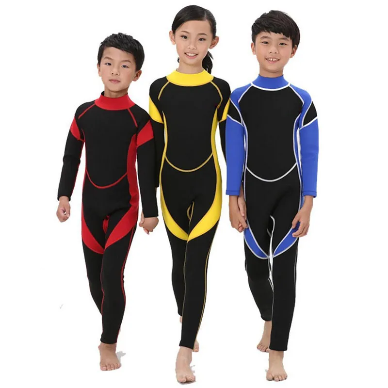 Wetsuits Drysuits Neoprene Long Sleeves Wetsuits Diving Suits for BoysGirls Children Rash Guards One Pieces Surfing Swim Snorkel child#292553 230213