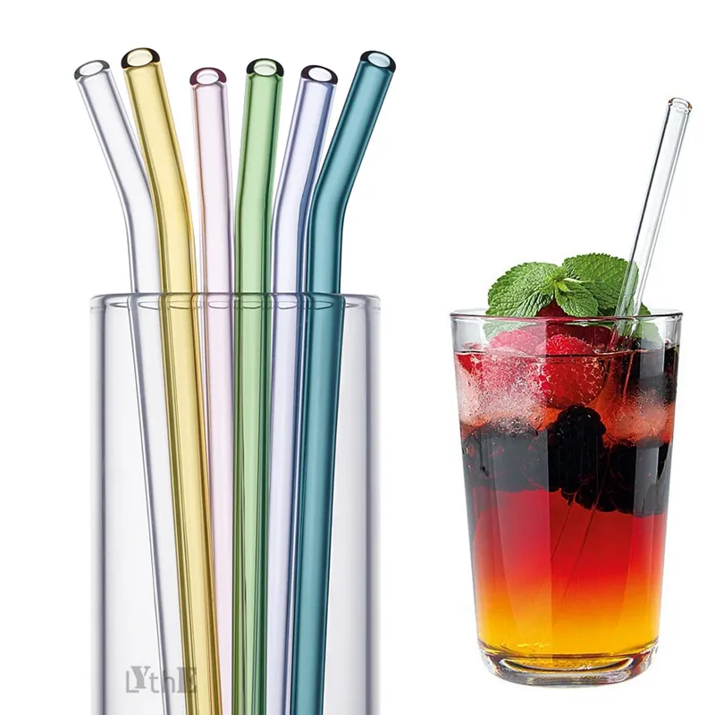 Pailles en verre transparent pour cocktails, 200x8mm, pour boissons saines,  réutilisables, avec brosse pour livres - AliExpress